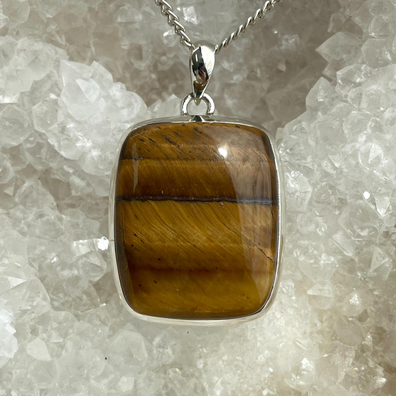Sterling Silver Pendant - Tigers Eye LRG - SP55 Sterling Silver Pendant - Tigers Eye LRG - SP55